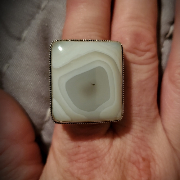 New Huge Botswana Agate 925 Silver Statement Ring. - Picture 1 of 12